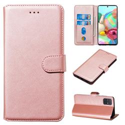 Retro Calf Matte Leather Wallet Phone Case for Samsung Galaxy A71 4G - Pink