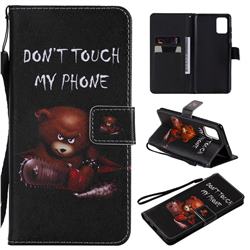 Angry Bear PU Leather Wallet Case for Samsung Galaxy A71 4G