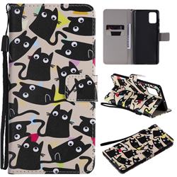 Cute Kitten Cat PU Leather Wallet Case for Samsung Galaxy A71 4G