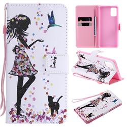 Petals and Cats PU Leather Wallet Case for Samsung Galaxy A71 4G