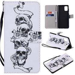 Skull Head PU Leather Wallet Case for Samsung Galaxy A71 4G