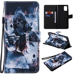 Skull Magician PU Leather Wallet Case for Samsung Galaxy A71 4G