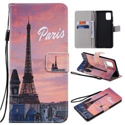 Paris Eiffel Tower PU Leather Wallet Case for Samsung Galaxy A71 4G