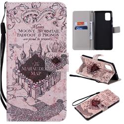 Castle The Marauders Map PU Leather Wallet Case for Samsung Galaxy A71 4G