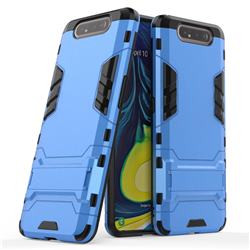 Armor Premium Tactical Grip Kickstand Shockproof Dual Layer Rugged Hard Cover for Samsung Galaxy A80 A90 - Light Blue