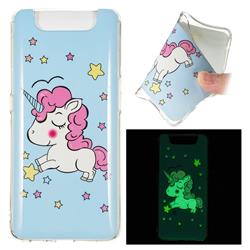 Stars Unicorn Noctilucent Soft TPU Back Cover for Samsung Galaxy A80 A90