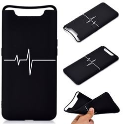 Electrocardiogram Chalk Drawing Matte Black TPU Phone Cover for Samsung Galaxy A80 A90