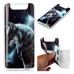 Fierce Wolf Soft TPU Cell Phone Back Cover for Samsung Galaxy A80 A90