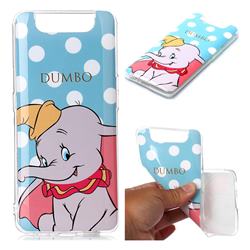 Dumbo Elephant Soft TPU Cell Phone Back Cover for Samsung Galaxy A80 A90