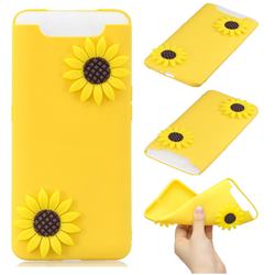 Yellow Sunflower Soft 3D Silicone Case for Samsung Galaxy A80 A90