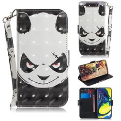 Angry Bear 3D Painted Leather Wallet Phone Case for Samsung Galaxy A80 A90