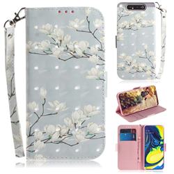 Magnolia Flower 3D Painted Leather Wallet Phone Case for Samsung Galaxy A80 A90
