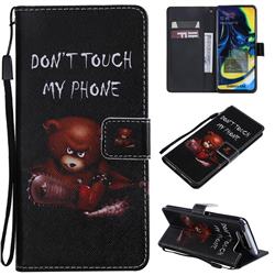 Angry Bear PU Leather Wallet Case for Samsung Galaxy A80 A90