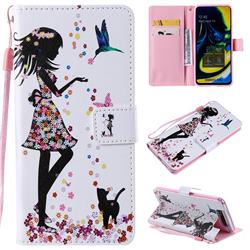 Petals and Cats PU Leather Wallet Case for Samsung Galaxy A80 A90