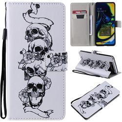 Skull Head PU Leather Wallet Case for Samsung Galaxy A80 A90