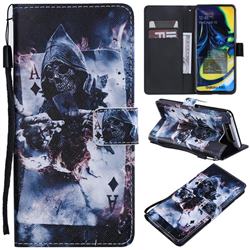 Skull Magician PU Leather Wallet Case for Samsung Galaxy A80 A90