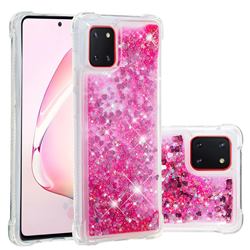Dynamic Liquid Glitter Sand Quicksand TPU Case for Samsung Galaxy A81 - Pink Love Heart