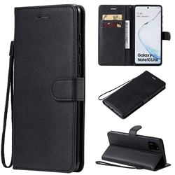 Retro Greek Classic Smooth PU Leather Wallet Phone Case for Samsung Galaxy A81 - Black