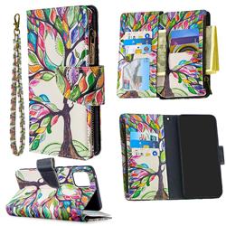 The Tree of Life Binfen Color BF03 Retro Zipper Leather Wallet Phone Case for Samsung Galaxy A81