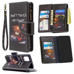 Chainsaw Bear Binfen Color BF03 Retro Zipper Leather Wallet Phone Case for Samsung Galaxy A81
