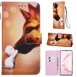 Hound Kiss Matte Leather Wallet Phone Case for Samsung Galaxy A81