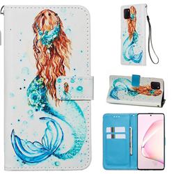 Mermaid Matte Leather Wallet Phone Case for Samsung Galaxy A81