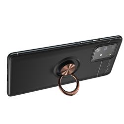Auto Focus Invisible Ring Holder Soft Phone Case for Samsung Galaxy A91 - Black Gold