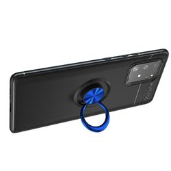 Auto Focus Invisible Ring Holder Soft Phone Case for Samsung Galaxy A91 - Black Blue