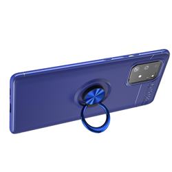 Auto Focus Invisible Ring Holder Soft Phone Case for Samsung Galaxy A91 - Blue