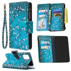 Blue Plum Binfen Color BF03 Retro Zipper Leather Wallet Phone Case for Samsung Galaxy A91