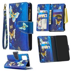 Golden Butterflies Binfen Color BF03 Retro Zipper Leather Wallet Phone Case for Samsung Galaxy A91