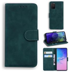 Retro Classic Skin Feel Leather Wallet Phone Case for Samsung Galaxy A91 - Green