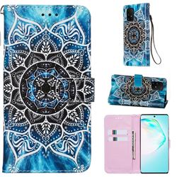 Underwater Mandala Matte Leather Wallet Phone Case for Samsung Galaxy A91