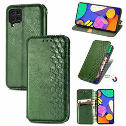 Ultra Slim Fashion Business Card Magnetic Automatic Suction Leather Flip Cover for Samsung Galaxy F62 - Green