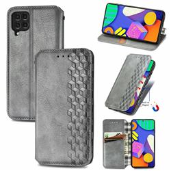 Ultra Slim Fashion Business Card Magnetic Automatic Suction Leather Flip Cover for Samsung Galaxy F62 - Grey