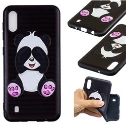 Lovely Panda 3D Embossed Relief Black Soft Back Cover for Samsung Galaxy M10