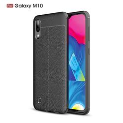 Luxury Auto Focus Litchi Texture Silicone TPU Back Cover for Samsung Galaxy M10 - Black