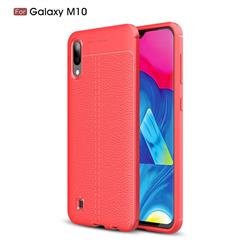 Luxury Auto Focus Litchi Texture Silicone TPU Back Cover for Samsung Galaxy M10 - Red