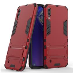 Armor Premium Tactical Grip Kickstand Shockproof Dual Layer Rugged Hard Cover for Samsung Galaxy M10 - Wine Red
