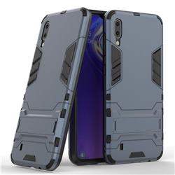 Armor Premium Tactical Grip Kickstand Shockproof Dual Layer Rugged Hard Cover for Samsung Galaxy M10 - Navy