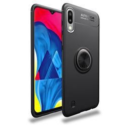 Auto Focus Invisible Ring Holder Soft Phone Case for Samsung Galaxy M10 - Black