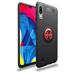 Auto Focus Invisible Ring Holder Soft Phone Case for Samsung Galaxy M10 - Black Red