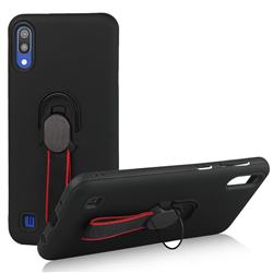 Raytheon Multi-function Ribbon Stand Back Cover for Samsung Galaxy M10 - Black