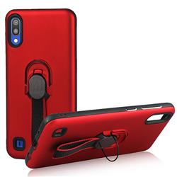 Raytheon Multi-function Ribbon Stand Back Cover for Samsung Galaxy M10 - Red