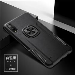 Knight Armor Anti Drop PC + Silicone Invisible Ring Holder Phone Cover for Samsung Galaxy M10 - Black