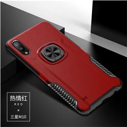 Knight Armor Anti Drop PC + Silicone Invisible Ring Holder Phone Cover for Samsung Galaxy M10 - Red