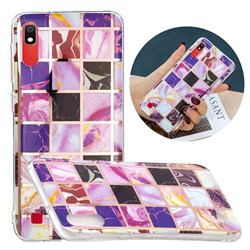 Square Puzzle Painted Marble Electroplating Protective Case for Samsung Galaxy M10