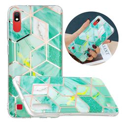 Green Glitter Painted Marble Electroplating Protective Case for Samsung Galaxy M10