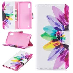 Seven-color Flowers Leather Wallet Case for Samsung Galaxy M10
