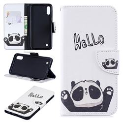 Hello Panda Leather Wallet Case for Samsung Galaxy M10